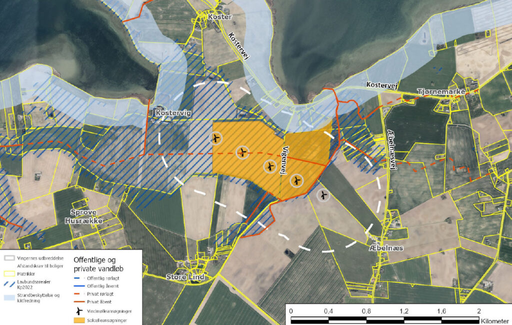 Kort over Koster Vig Energipark fra Vordingborg Kommune